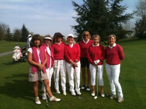 De gauche à droite: Dominique Fritz, Brigitte Escourrou, Françoise Legoubey, capitaine, Marie-France Cauvin, Marianne Miossec, Martine Dumont, Sophie Lemens